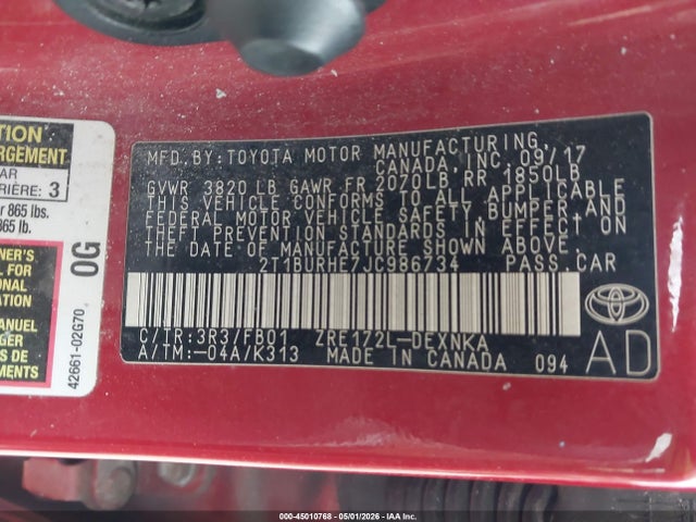Toyota Corolla Le