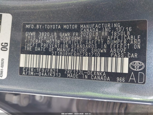 Toyota Corolla Le