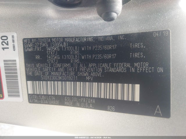 Toyota Sienna Xle 8 Passenger