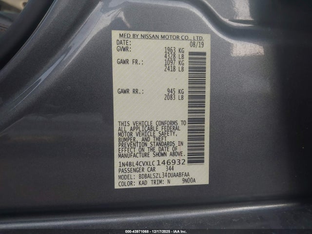 Nissan Altima Sr Fwd