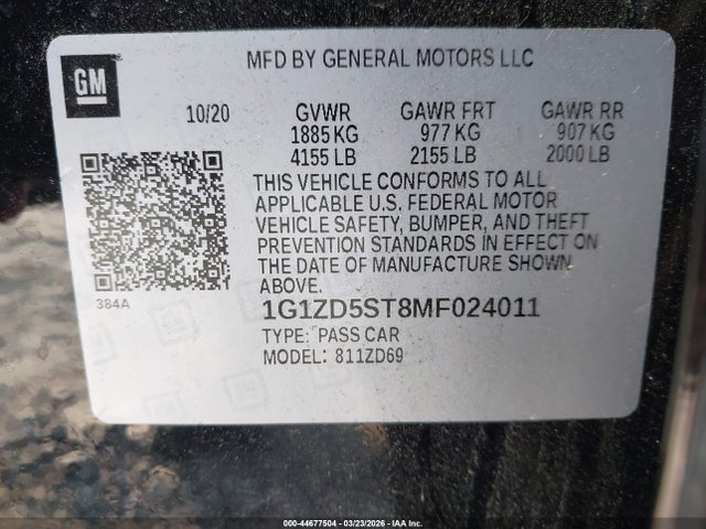 Chevrolet Malibu Fwd Lt