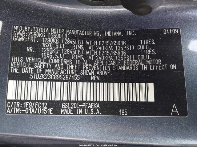 Toyota Sienna Le