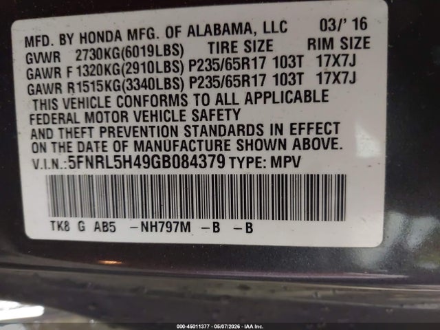 Honda Odyssey Ex
