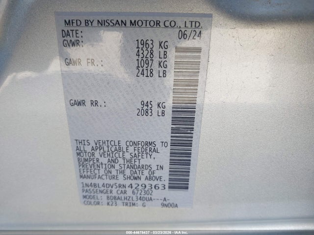 Nissan Altima Sv Fwd