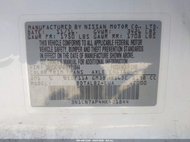 Nissan Versa 1.6 Sv