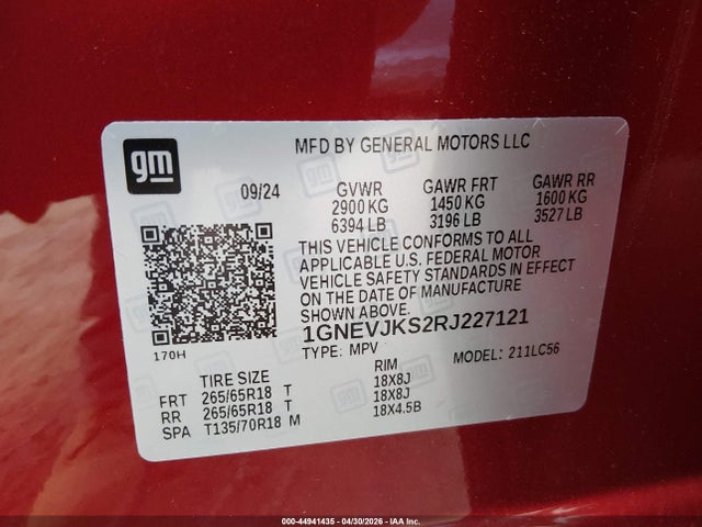 Chevrolet Traverse Awd Z71