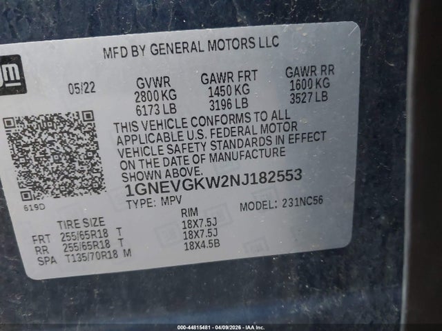 Chevrolet Traverse Awd Lt Cloth