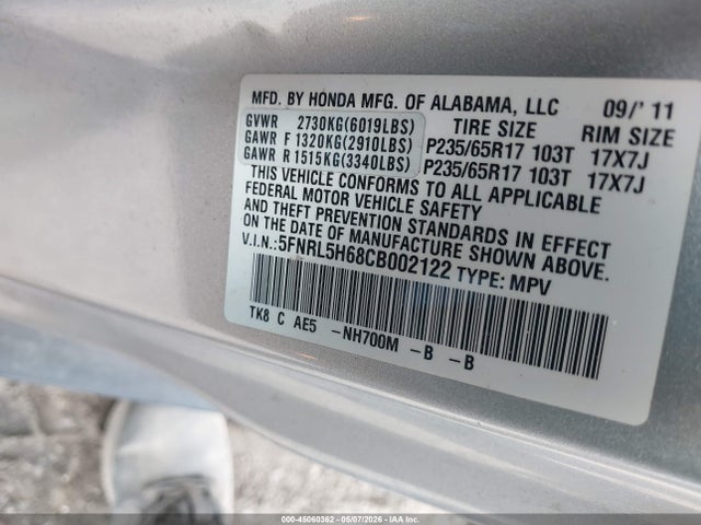 Honda Odyssey Ex-l
