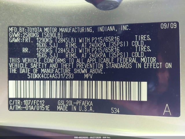 Toyota Sienna Le