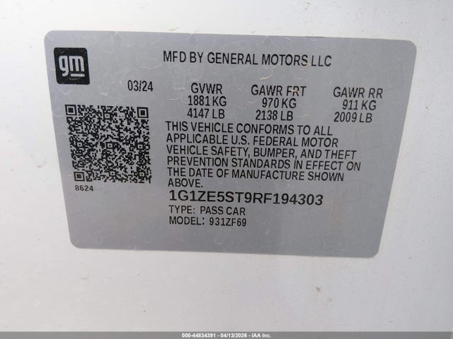 Chevrolet Malibu Fwd 2lt