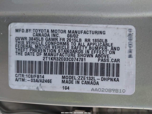 Toyota Matrix Xr