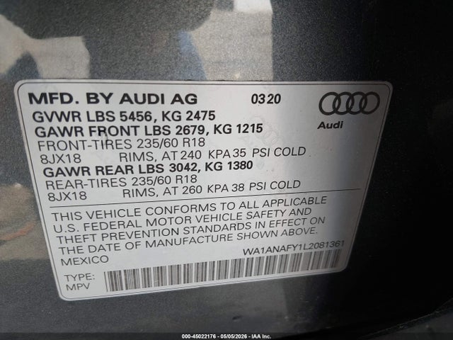 Audi Q5 Premium 45 Tfsi Quattro S Tronic