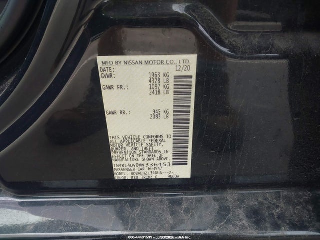 Nissan Altima Sv Fwd