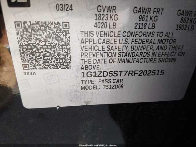 Chevrolet Malibu Fwd 1lt