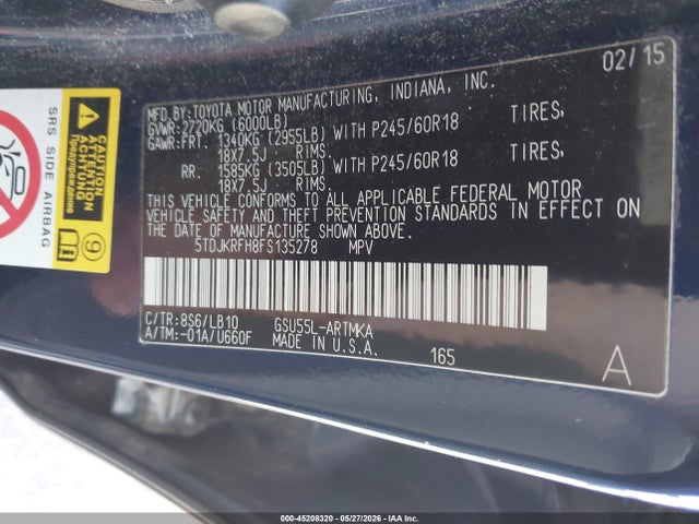 Toyota Highlander Xle V6