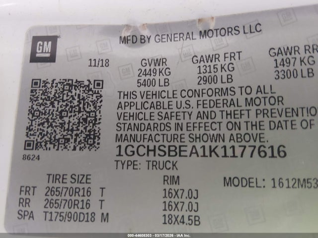 Chevrolet Colorado Wt