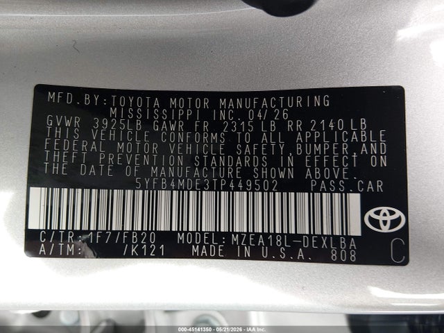 Toyota Corolla Le