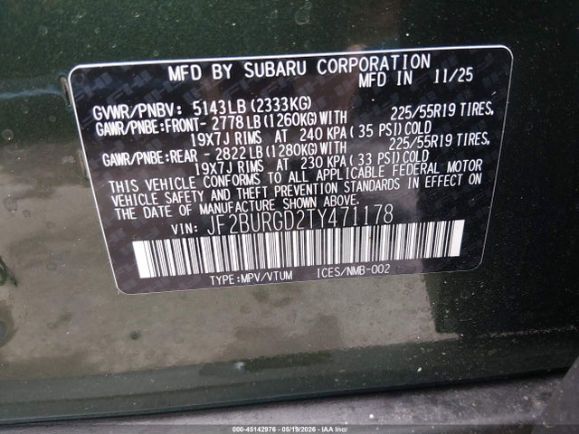 Subaru Outback Limited Xt