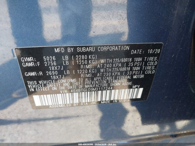 Subaru Outback Onyx Edition Xt