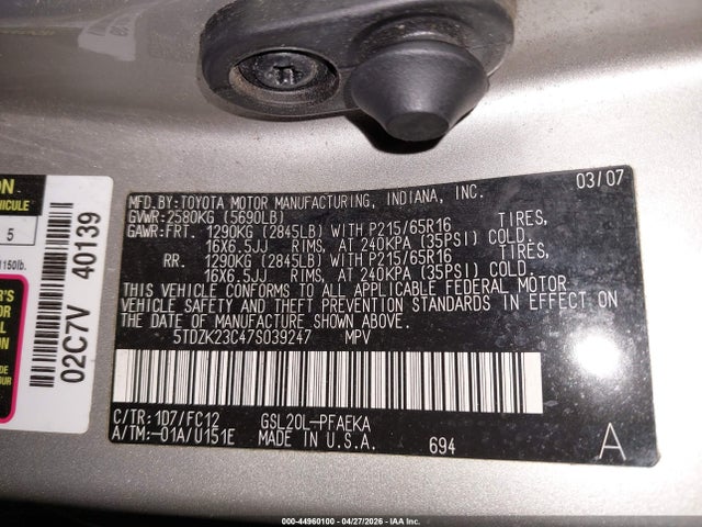 Toyota Sienna Le