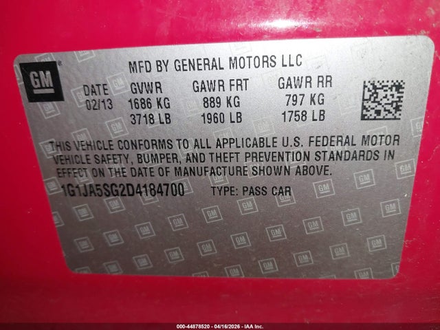 Chevrolet Sonic Ls Auto