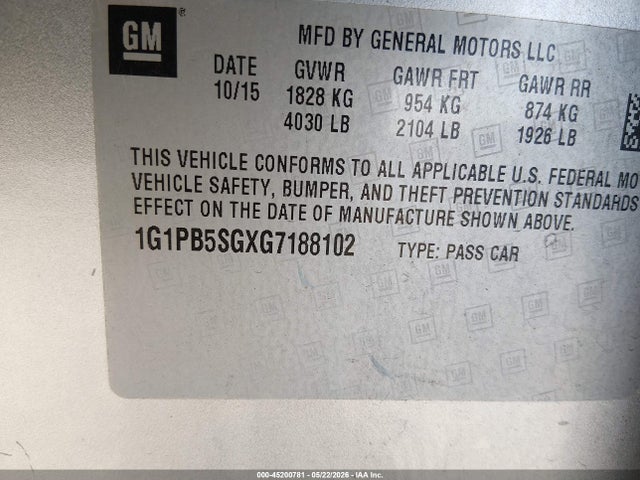 Chevrolet Cruze Ls Manual