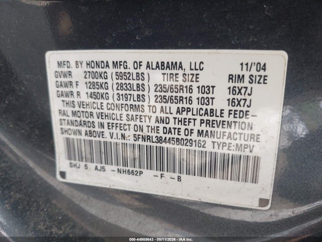 Honda Odyssey Ex