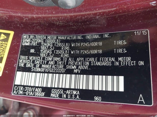 Toyota Highlander Le Plus V6