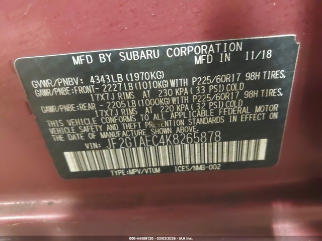 Subaru Crosstrek 2.0i Premium