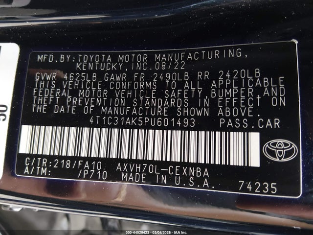 Toyota Camry Le Hybrid