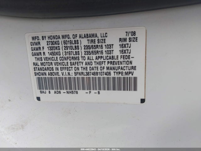 Honda Odyssey Ex-l