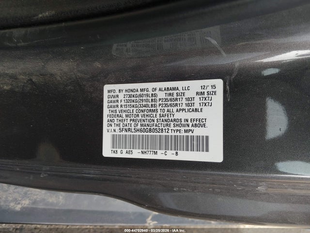 Honda Odyssey Ex-l
