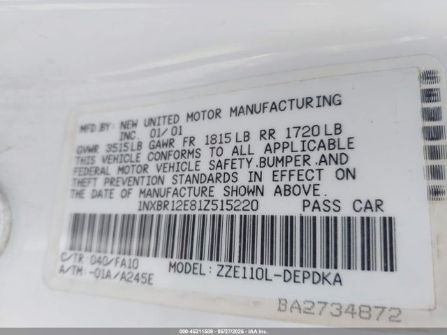 Toyota Corolla Le