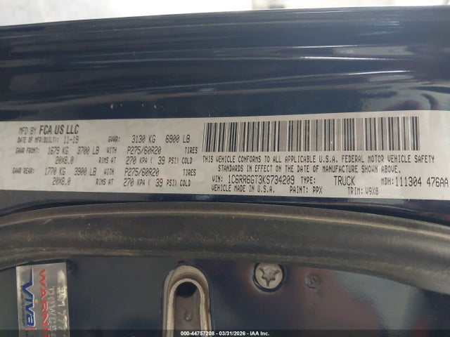 Ram 1500 Warlock  4x2 6'4 Box