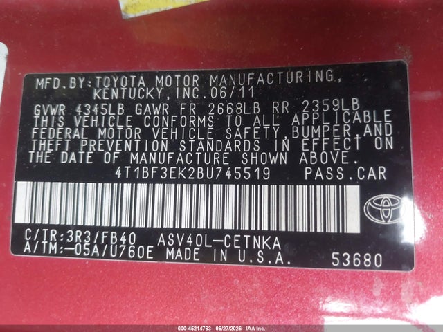 Toyota Camry Le