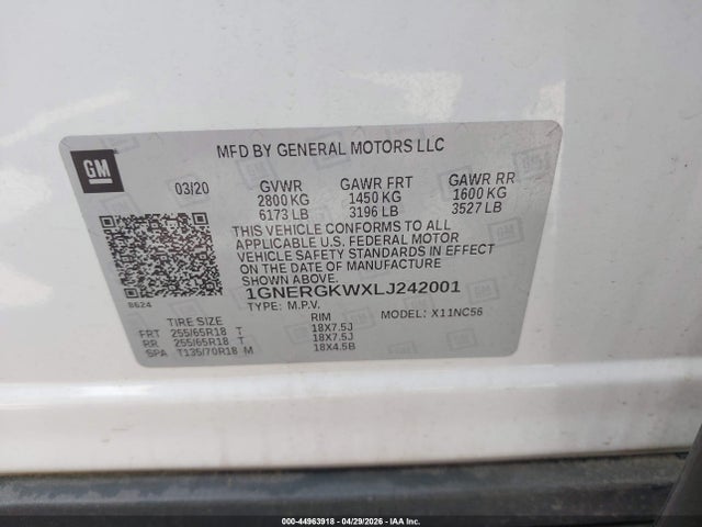 Chevrolet Traverse Fwd Lt Cloth