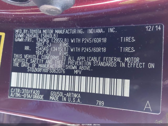 Toyota Highlander Le Plus V6