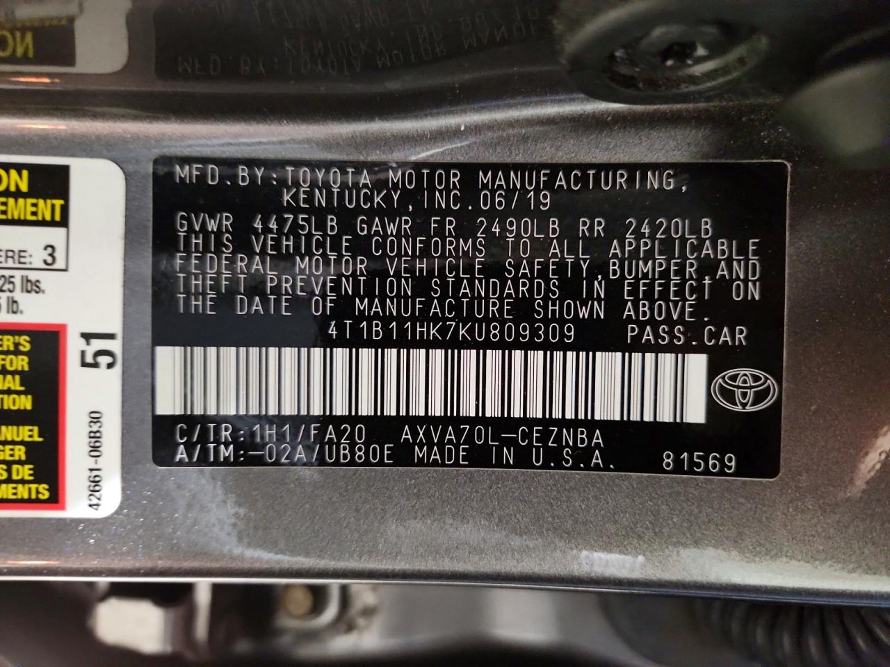 Toyota Camry Le