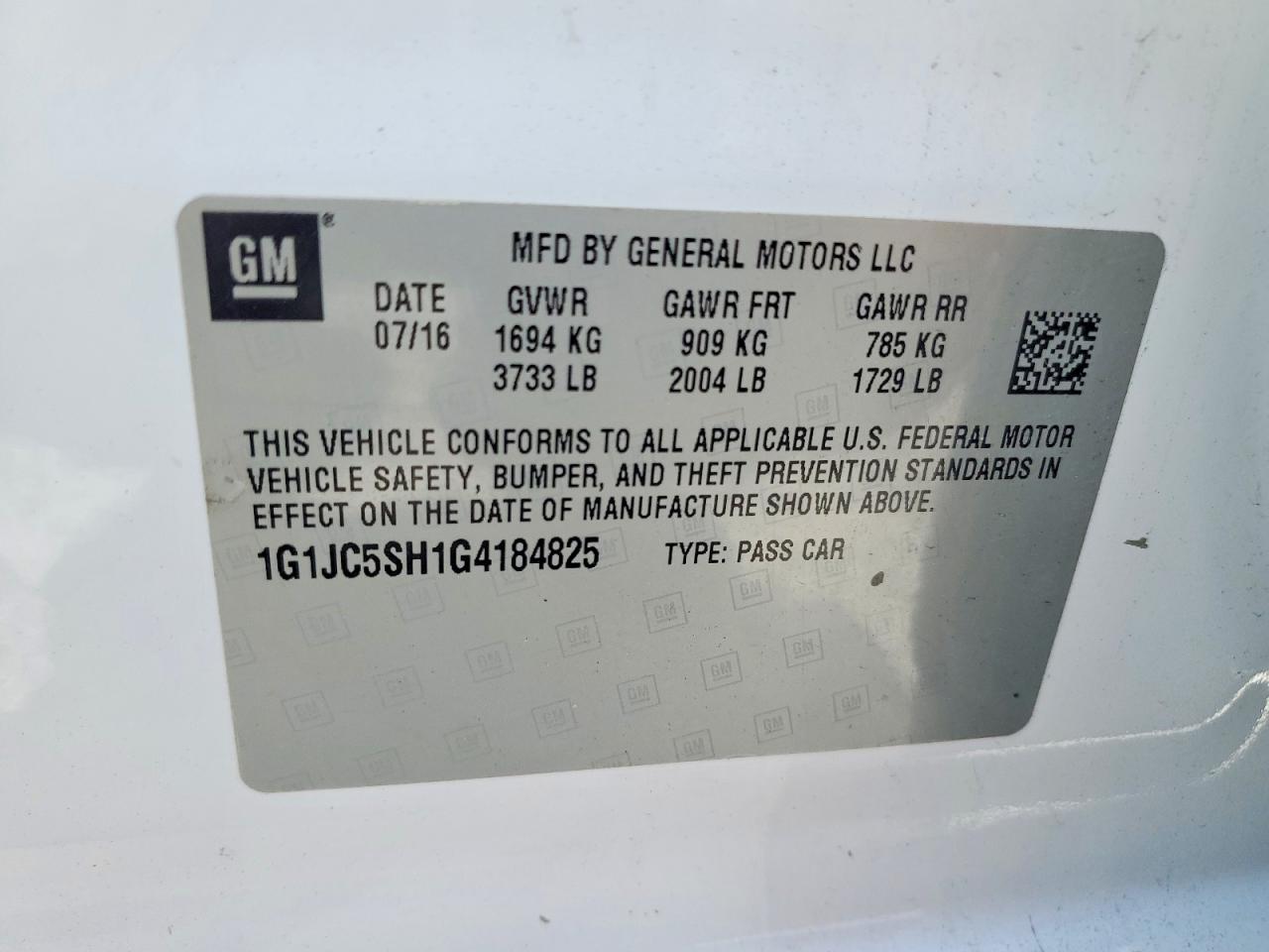 Chevrolet Sonic Lt
