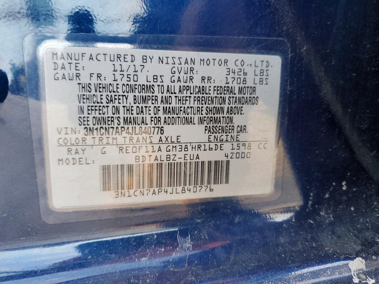 Nissan Versa Sv
