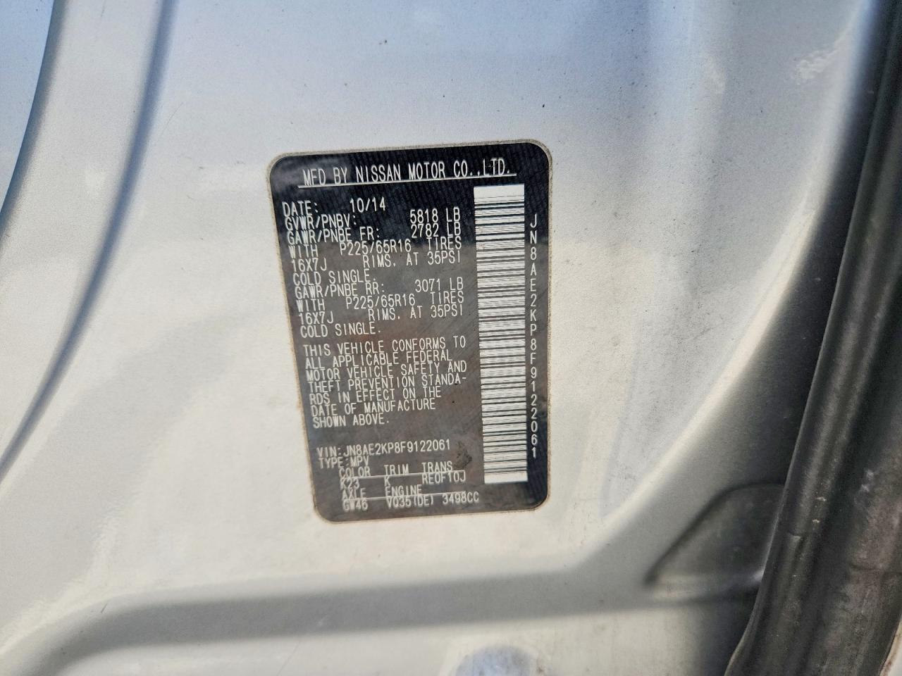 Nissan Quest 3.5 Sv