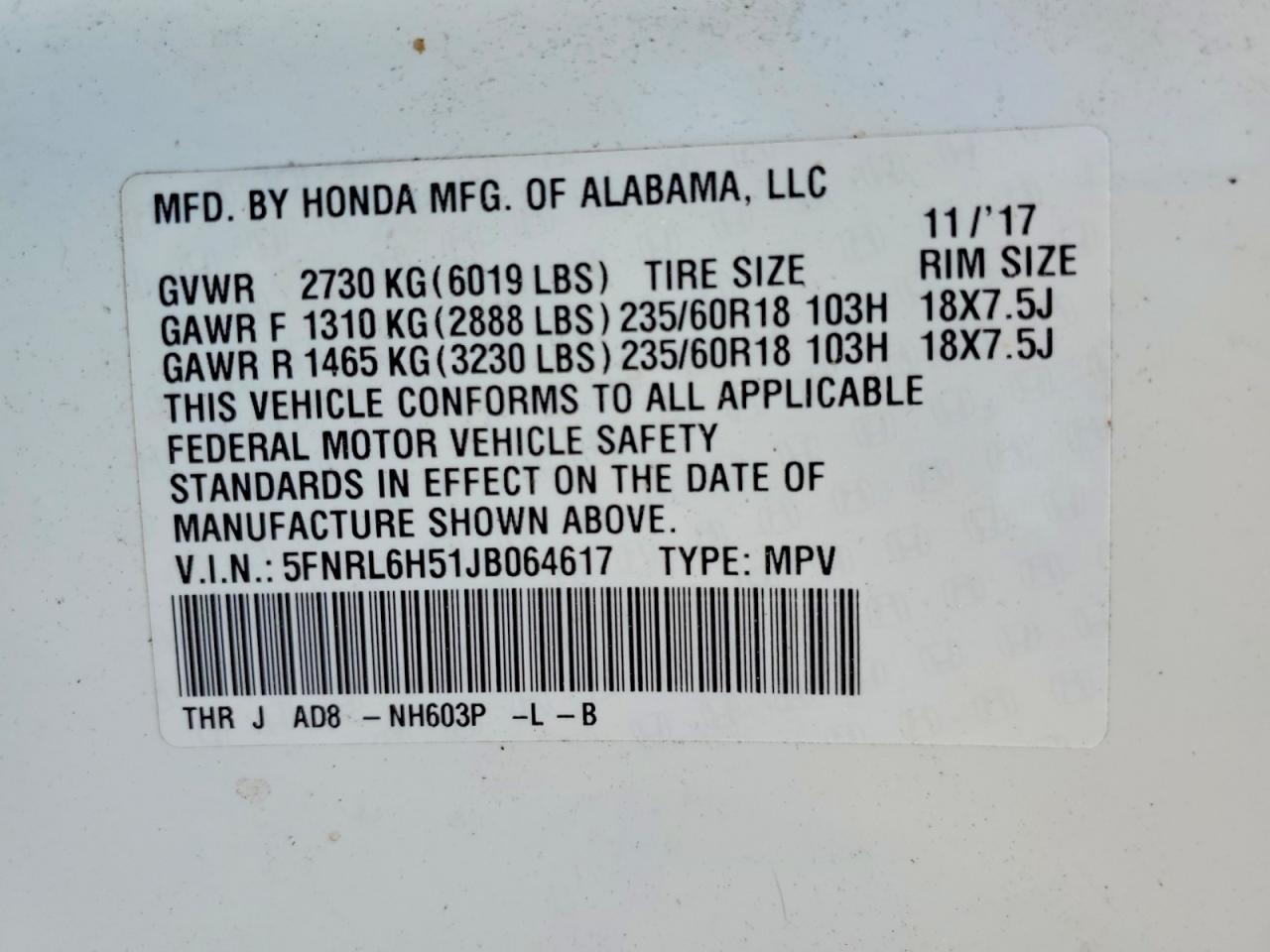 Honda Odyssey Ex