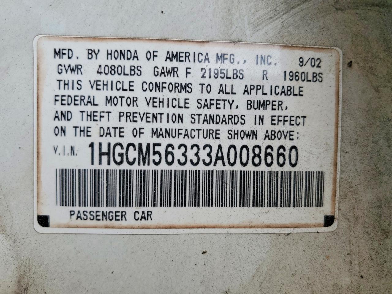 Honda Accord Lx