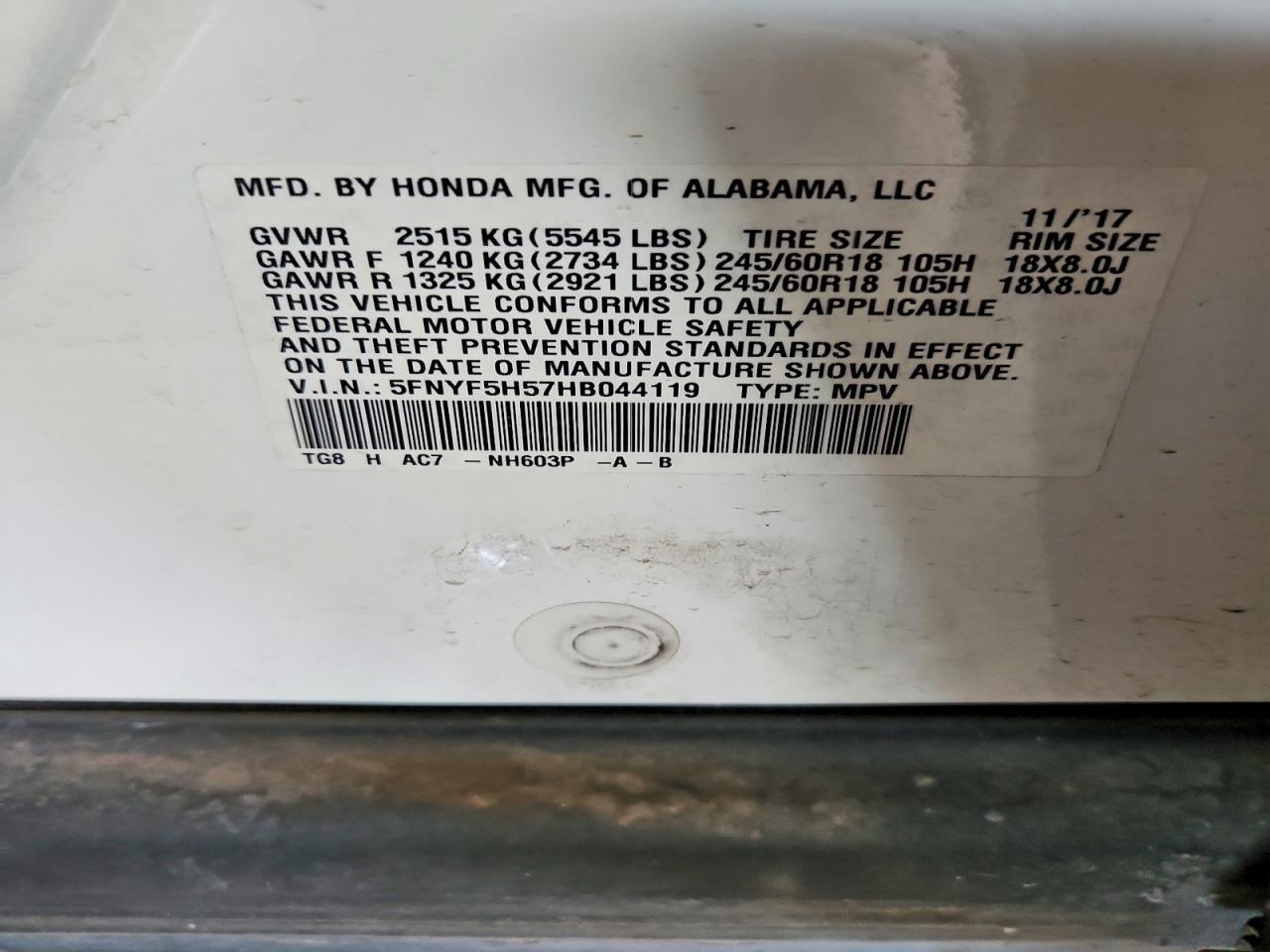 Honda Pilot Exl