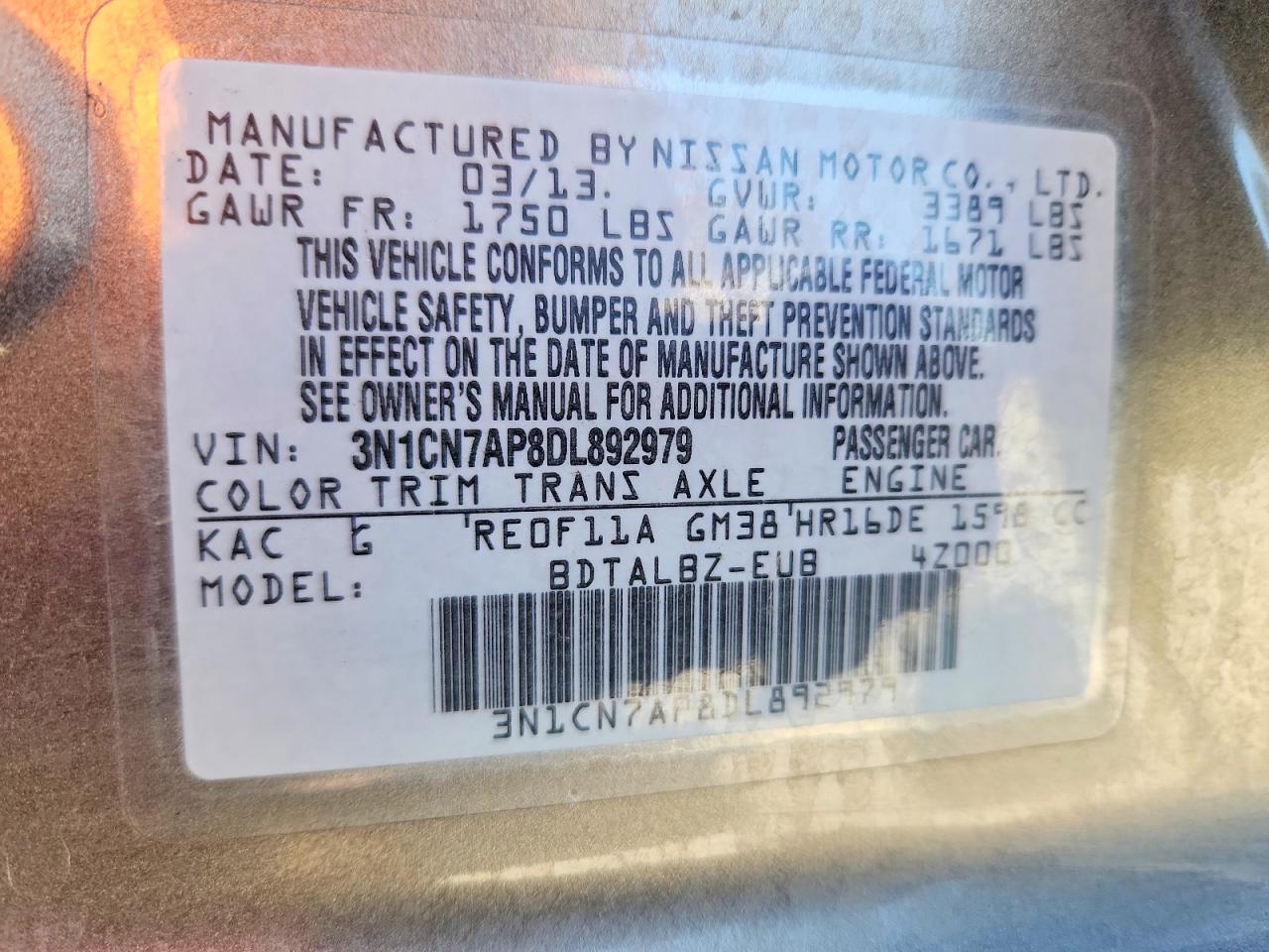 Nissan Versa 1.6 S