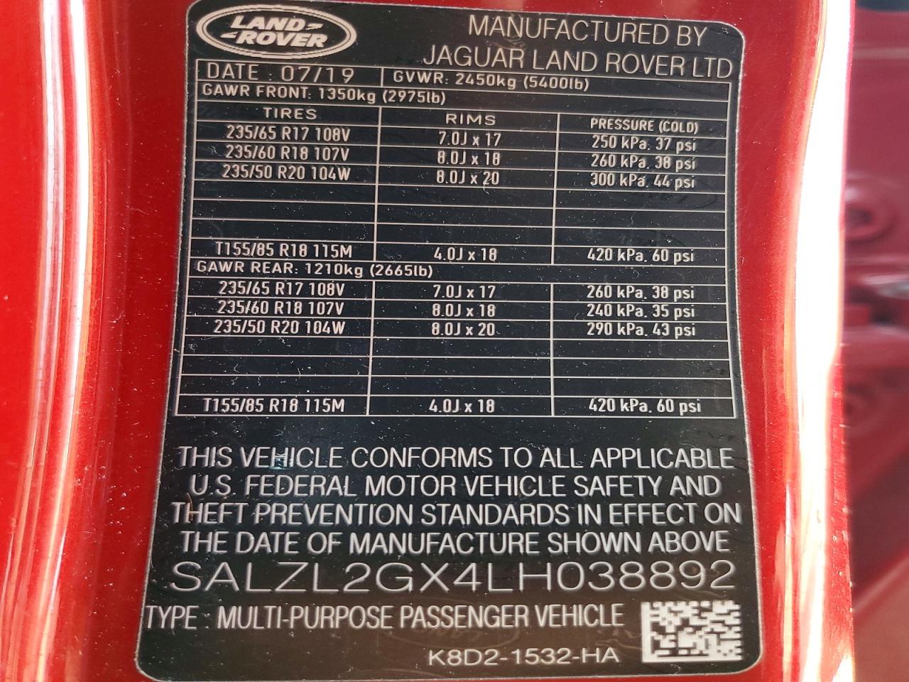 Land Rover Range Rover Se