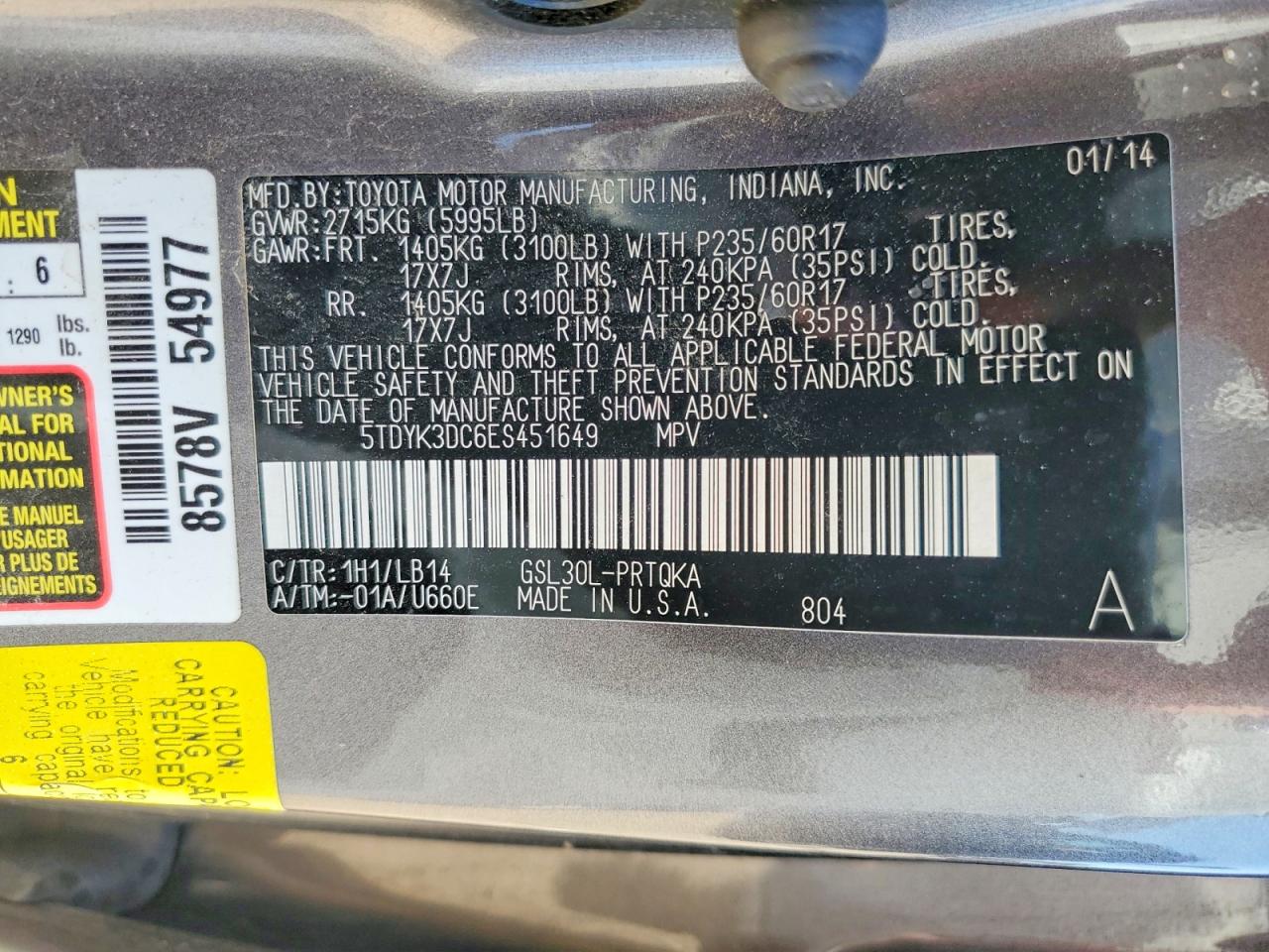 Toyota Sienna Xle 8-passenger