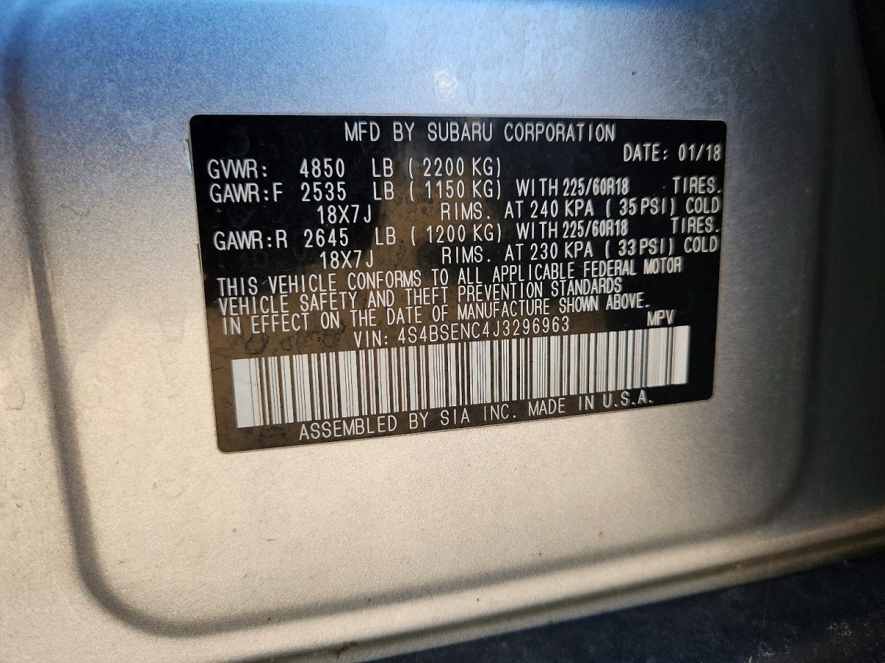 Subaru Outback 3.6r Limited