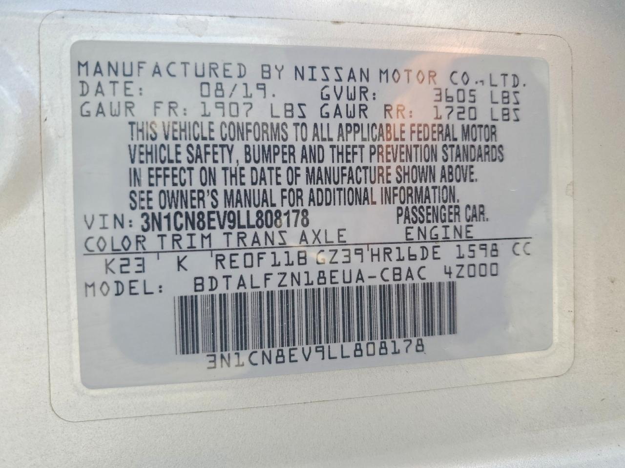 Nissan Versa Sv
