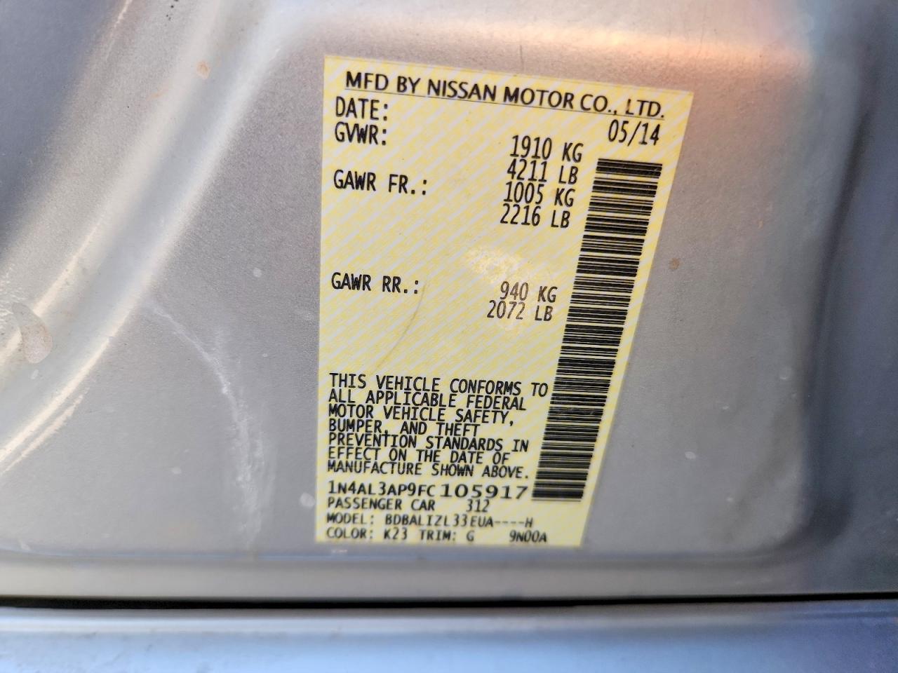 Nissan Altima 2.5 Sv
